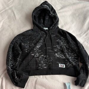 TNA Black and White Graphic Map Hoodie